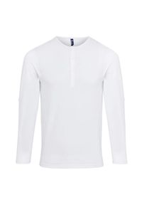 PREMIER - Męska Koszulka Z Podwiniętymi Rękawami Long John. Kolor: biały. Sport: turystyka piesza #1