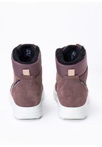 ecco - Botki fioletowe ECCO URBAN SNOWBOARDER MID-CUT. Kolor: fioletowy. Materiał: skóra, zamsz, materiał. Sezon: zima. Styl: sportowy #3