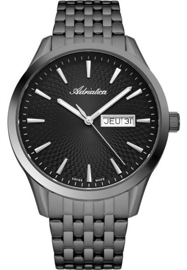 Zegarek Adriatica Zegarek męski Adriatica A8327.S116Q czarny. Kolor: czarny