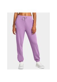 Under Armour - Spodnie dresowe damskie UNDER ARMOUR Rival Terry Joggers. Kolor: fioletowy. Materiał: dresówka #1
