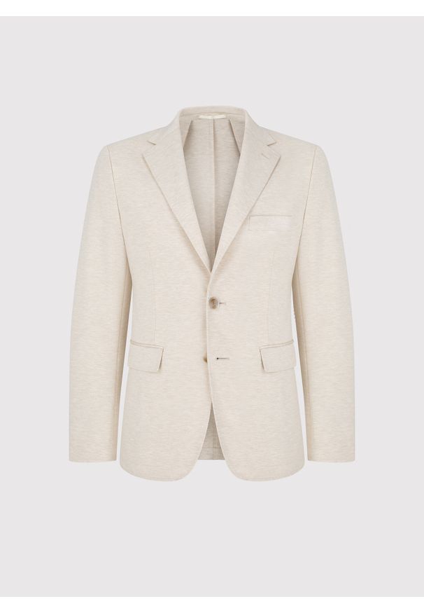 Pako Lorente - PAKO LORENTE - Beżowa dzianinowa marynarka męska. Kolor: beżowy. Materiał: dzianina