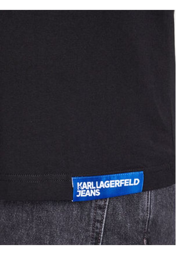 Karl Lagerfeld Jeans T-Shirt 235D1707 Czarny Regular Fit. Kolor: czarny. Materiał: bawełna