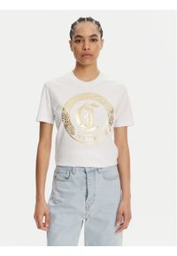 Just Cavalli T-Shirt 78PAHT01 Biały Regular Fit. Kolor: biały. Materiał: bawełna