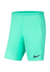 Spodenki piłkarskie męskie Nike Dry Park III treningowe szybkoschnące Dri Fit. Kolor: zielony. Technologia: Dri-Fit (Nike). Sport: piłka nożna