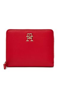 TOMMY HILFIGER - Tommy Hilfiger Mały Portfel Damski Th Logotape Med Za AW0AW17408 Czerwony. Kolor: czerwony. Materiał: skóra