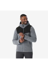 quechua - Polar turystyczny męski Quechua NH500 Warm. Typ kołnierza: kaptur. Kolor: czarny, szary, wielokolorowy. Materiał: elastan, poliester, materiał. Sport: turystyka piesza