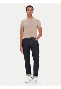 TOMMY HILFIGER - Tommy Hilfiger T-Shirt MW0MW10800 Beżowy Slim Fit. Kolor: beżowy. Materiał: bawełna #5