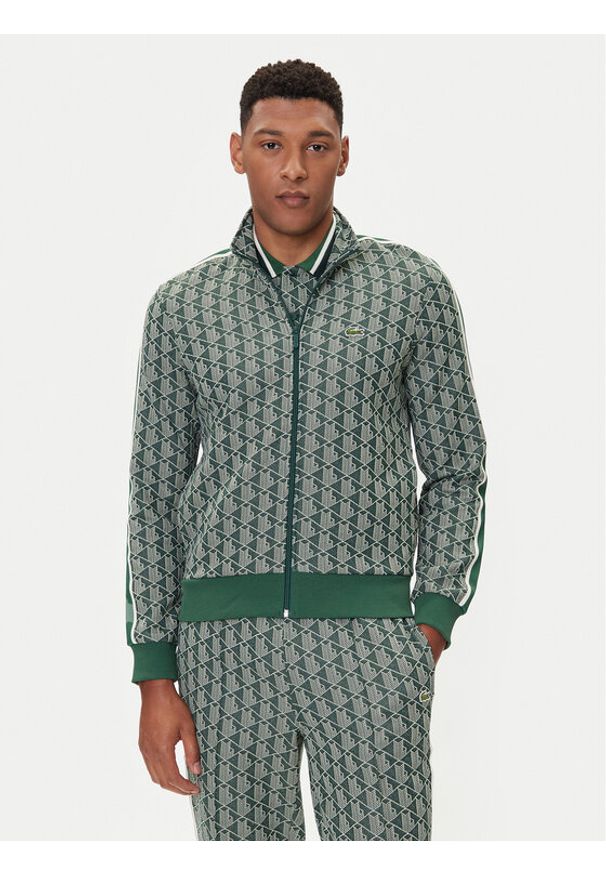 Lacoste Bluza SH1368 Zielony Regular Fit. Kolor: zielony. Materiał: syntetyk, bawełna