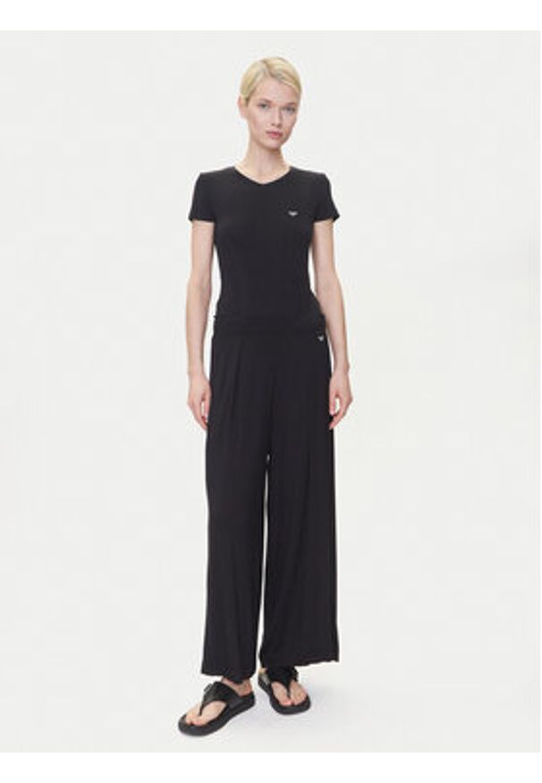 Emporio Armani Underwear Spodnie materiałowe EW000522 AF10889 UC001 Czarny Loose Fit. Kolor: czarny. Materiał: wiskoza