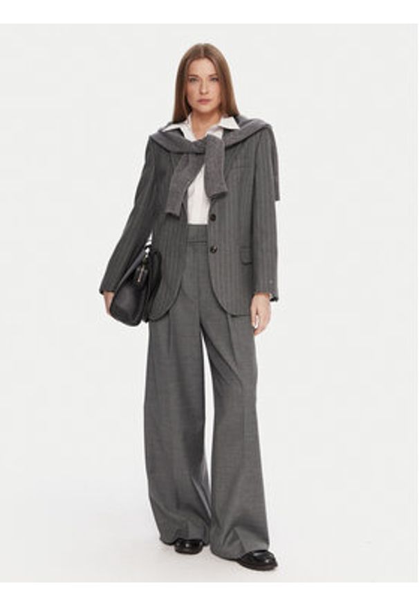 TOMMY HILFIGER - Tommy Hilfiger Marynarka WW0WW48262 Szary Relaxed Fit. Kolor: szary. Materiał: wiskoza, syntetyk
