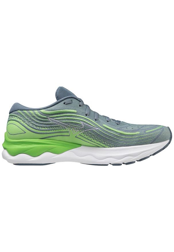 Mężczyźni Bieganie Buty Mizuno Wave Skyrise 4, Biały. Kolor: biały, niebieski, wielokolorowy, zielony. Model: Mizuno Wave. Sport: bieganie