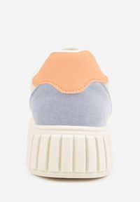 Renee - Wielokolorowe Sneakersy na Tłoczonej Platformie Ozdobione Dwoma Paskami Hesaia. Okazja: na co dzień. Zapięcie: pasek. Kolor: wielokolorowy. Materiał: jeans. Wzór: aplikacja. Obcas: na platformie #4