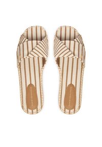 TOMMY HILFIGER - Tommy Hilfiger Klapki Canvas FW0FW09140 Beżowy. Kolor: beżowy. Materiał: materiał #3