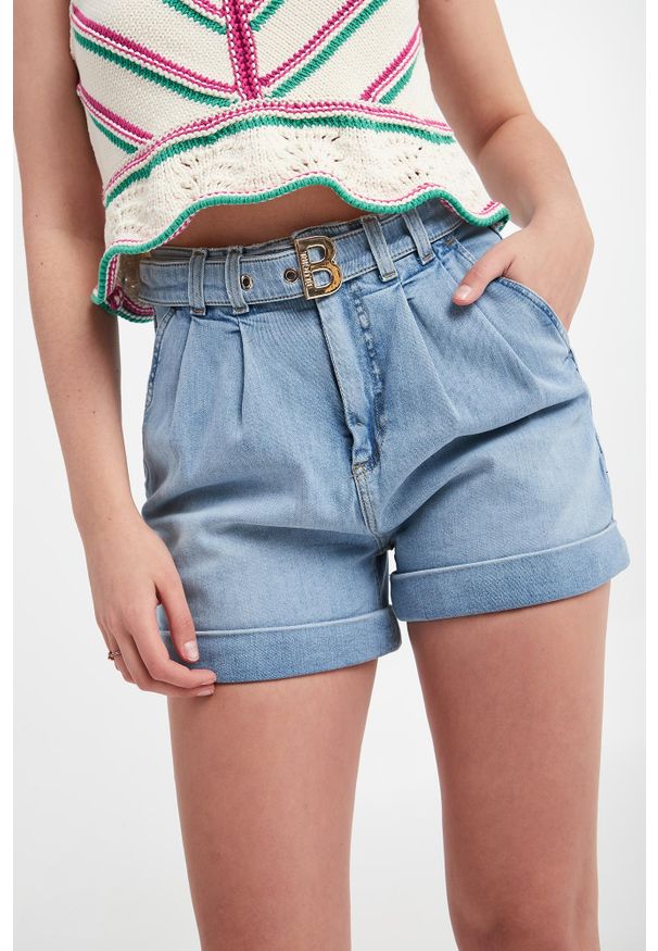 Blugirl Blumarine - Spodenki jeansowe damskie BLUGIRL BLUMARINE. Materiał: jeans