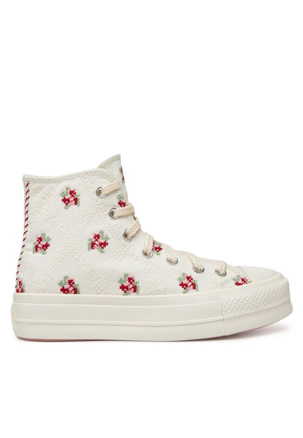 Converse Trampki Chuck Taylor All Star Lift Platform Rose Cross Stitch A13659C Biały. Kolor: biały. Materiał: materiał. Obcas: na platformie