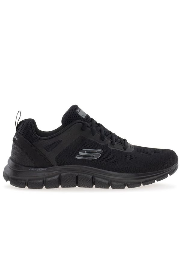 skechers - Buty Skechers Track-Broader 232698BBK - czarne. Okazja: na co dzień. Zapięcie: sznurówki. Kolor: czarny. Materiał: guma, materiał, syntetyk. Szerokość cholewki: normalna