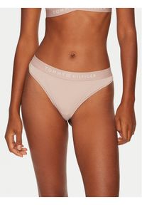 TOMMY HILFIGER - Tommy Hilfiger Stringi UW0UW05510 Beżowy. Kolor: beżowy. Materiał: syntetyk #1