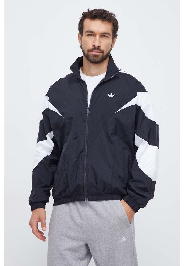 adidas Originals bluza męska kolor czarny wzorzysta. Kolor: czarny. Materiał: materiał