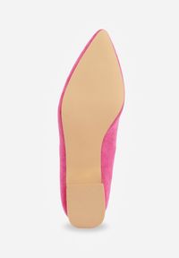 Renee - Fuksjowe Czółenka na Słupku Vices z Wkładką ze Skóry Naturalnej Anniriel. Okazja: do pracy, na spotkanie biznesowe. Kolor: różowy. Materiał: skóra. Obcas: na słupku. Styl: wizytowy, klasyczny, biznesowy. Wysokość obcasa: średni #3