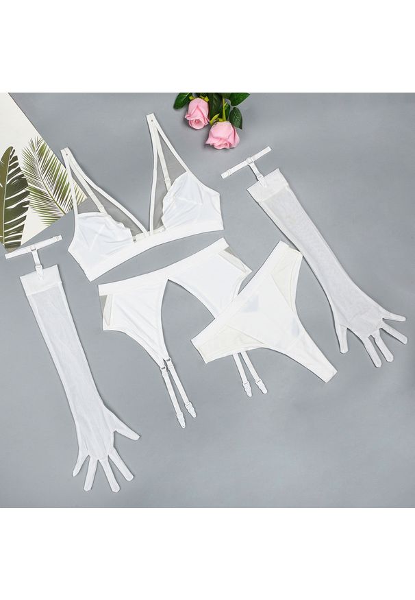 Intica - Komplet bielizny z regulowanymi paskami na specjalne okazje Latoria. Kolor: biały. Materiał: materiał