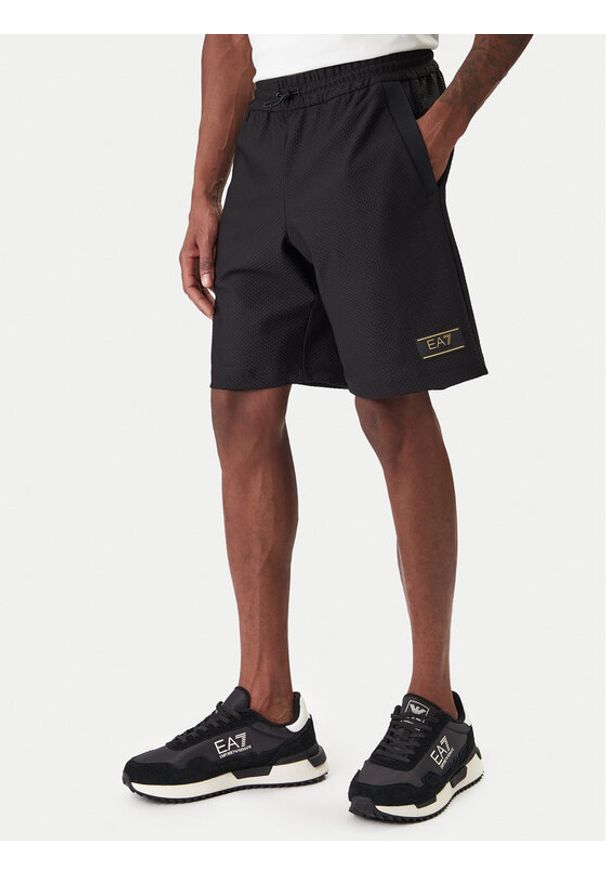 EA7 Emporio Armani Szorty sportowe 7M001340 AF21099 UC001 Czarny Regular Fit. Kolor: czarny. Materiał: syntetyk. Styl: sportowy