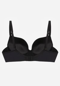 Born2be - Czarny Gładki Biustonosz Push Up z Aplikacją z Cyrkoniami Murita. Kolor: czarny. Materiał: materiał. Rodzaj stanika: push-up. Wzór: gładki, aplikacja #3