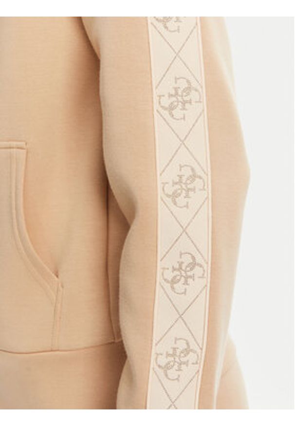 Guess Bluza W5YQ05 KBYE2 Beżowy Regular Fit. Kolor: beżowy. Materiał: syntetyk