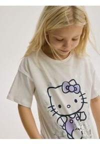 Reserved - T-shirt Hello Kitty - złamana biel. Materiał: bawełna. Wzór: motyw z bajki #1