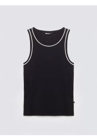 Big-Star - Top damski z kontrastowym wykoŅczeniem czarny Lessa 906. Kolor: czarny. Materiał: dzianina. Wzór: gładki. Styl: elegancki, klasyczny, sportowy #1