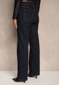 Renee - Granatowe Jeansy High Waist Straight Leg Linssea. Okazja: na co dzień, na spacer. Stan: podwyższony. Kolekcja: plus size. Kolor: niebieski. Styl: casual #4