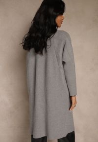 Renee - Szary Niezapinany Casualowy Kardigan Felltusa. Okazja: na co dzień. Kolor: szary. Materiał: jeans. Styl: casual #2