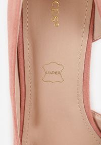 Born2be - Różowe Szpilki Vices ze Skórzaną Wkładką i Wycięciem z Boku Olialira. Okazja: na co dzień. Nosek buta: szpiczasty. Kolor: różowy. Materiał: skóra. Obcas: na szpilce. Styl: wizytowy, casual, elegancki. Wysokość obcasa: średni #4