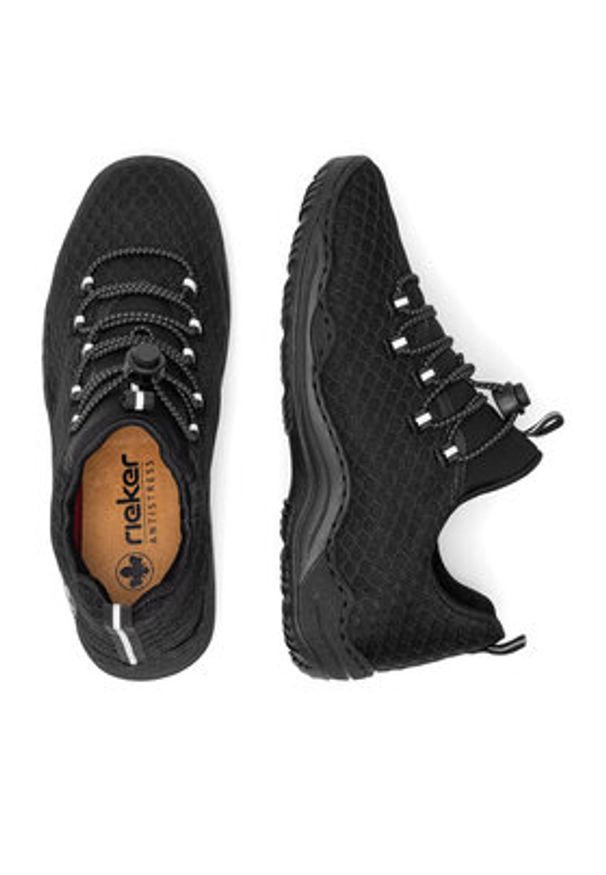 Rieker Sneakersy L0550-01 Czarny. Kolor: czarny. Materiał: materiał