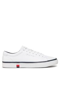 TOMMY HILFIGER - Tommy Hilfiger Sneakersy Modern Vulc Corporate Leather FM0FM04922 Biały. Kolor: biały. Materiał: skóra