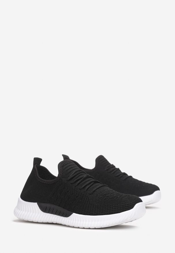 Born2be - Czarne Buty Sportowe Bretheis. Wysokość cholewki: przed kostkę. Nosek buta: okrągły. Kolor: czarny. Materiał: dresówka, materiał. Szerokość cholewki: normalna