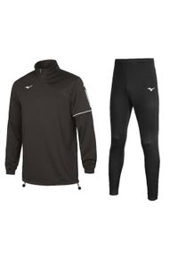 Dres do piłki nożnej dla dzieci Mizuno Team sendai Trainingsuit. Kolor: czarny. Materiał: dresówka. Styl: sportowy #1