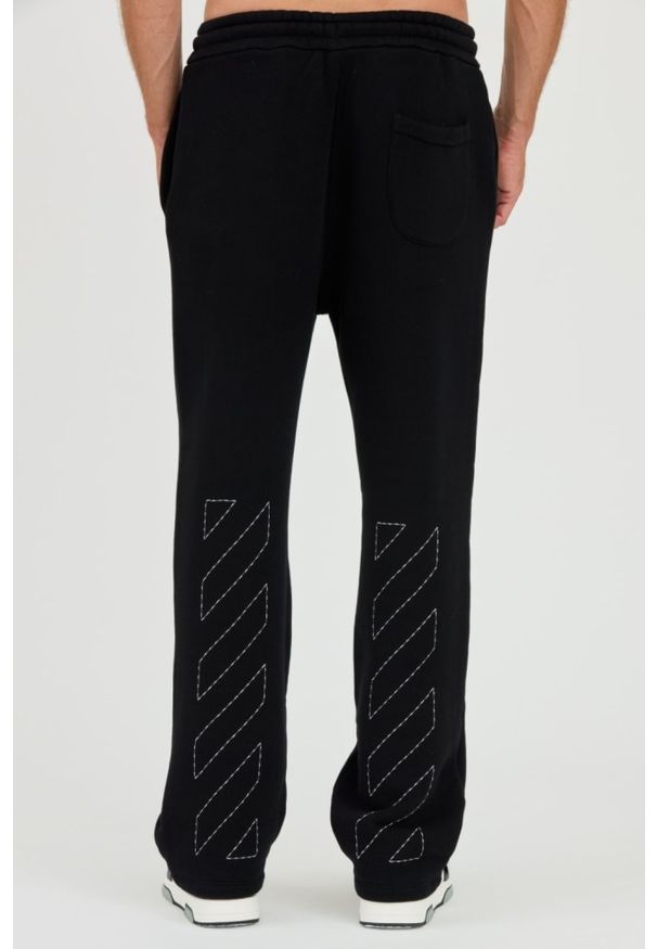 OFF-WHITE Czarne męskie spodnie dresowe Stitch Arr Sweatpants, Rozmiar XL. Kolor: czarny. Materiał: dresówka