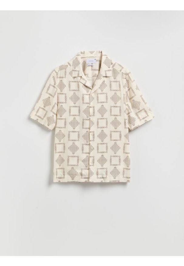 Reserved - Koszula regular z bawełny egipskiej - biały. Kolor: biały. Materiał: bawełna