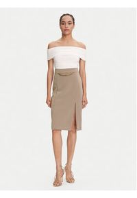 Marciano Guess Spódnica midi 5YGD07 7357A Beżowy Regular Fit. Kolor: beżowy. Materiał: syntetyk #4