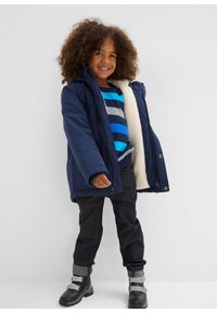 bonprix - Hydrofobowa parka zimowa z kożuszkiem. Kolor: niebieski. Wzór: aplikacja. Sezon: zima #2