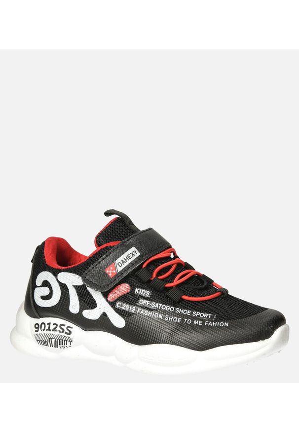 Casu - Czarne buty sportowe na rzep casu 204/9m. Zapięcie: rzepy. Kolor: czarny
