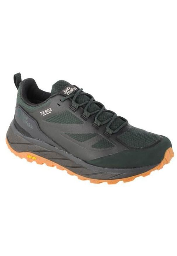 Buty trekkingowe męskie Jack Wolfskin Terraventure Texapore Low. Zapięcie: sznurówki. Kolor: zielony, wielokolorowy. Materiał: guma, syntetyk, tkanina, materiał. Szerokość cholewki: normalna. Sport: turystyka piesza