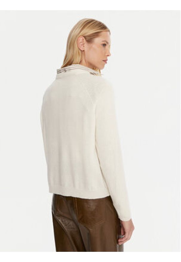 Marella Sweter Tesa 2523366171 Biały Relaxed Fit. Kolor: biały. Materiał: kaszmir