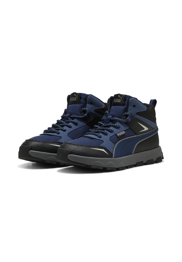 Puma - Młodzieżowe sneakersy Evolve Trail PUMA Persian Blue Cool Dark Gray Black. Kolor: czarny, szary, niebieski, wielokolorowy. Sport: turystyka piesza