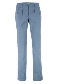 Spodnie chino ze stretchem bonprix niebieski matowy. Kolor: niebieski. Materiał: bawełna #1