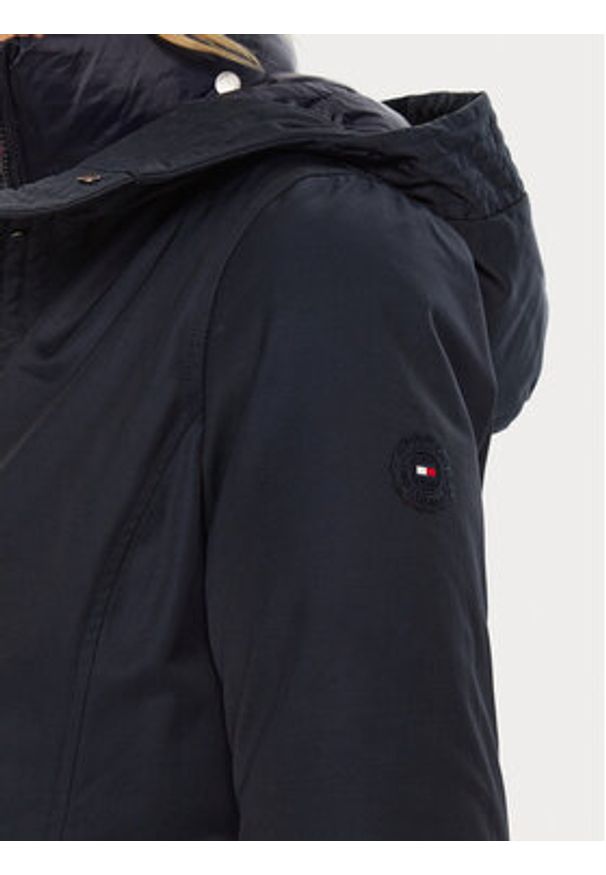TOMMY HILFIGER - Tommy Hilfiger Parka WW0WW43121 Niebieski Regular Fit. Kolor: niebieski. Materiał: syntetyk, bawełna