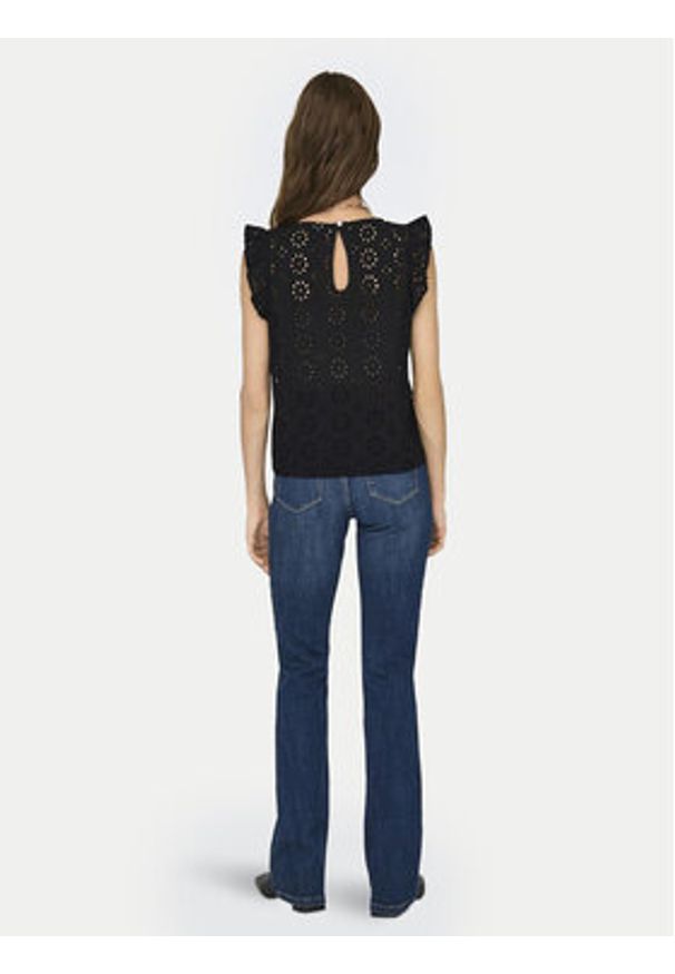 JDY Bluzka Vola 15312383 Czarny Regular Fit. Kolor: czarny. Materiał: bawełna