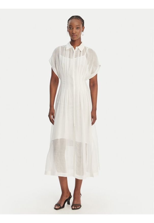 BOSS Sukienka koszulowa Davinata 50559733 Biały Regular Fit. Kolor: biały. Materiał: wiskoza. Typ sukienki: koszulowe