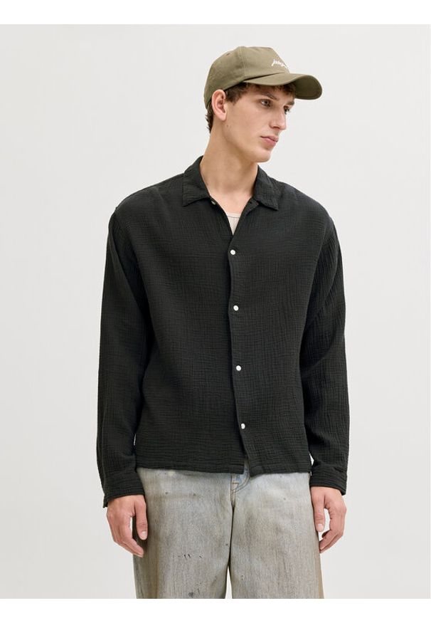 Jack & Jones Koszula Nantucket 12291804 Czarny Relaxed Fit. Kolor: czarny. Materiał: wiskoza