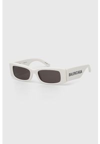 Balenciaga okulary przeciwsłoneczne damskie kolor biały. Kształt: prostokątne. Kolor: biały #5